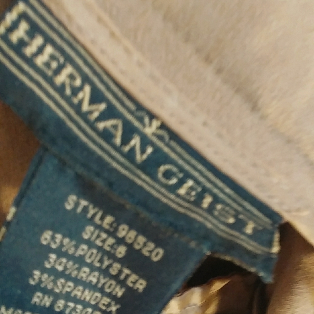 Herman Geist Brown Wide Leg Career Business Pants Trousers Size Size 6 Side Zip - Picture 4 of 12